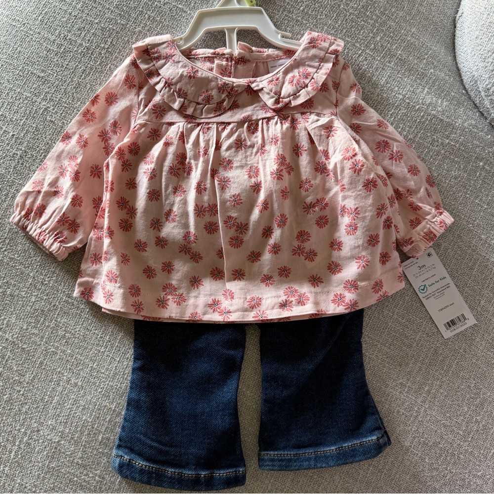 NWT Carter's Pink Floral Top with Jeans